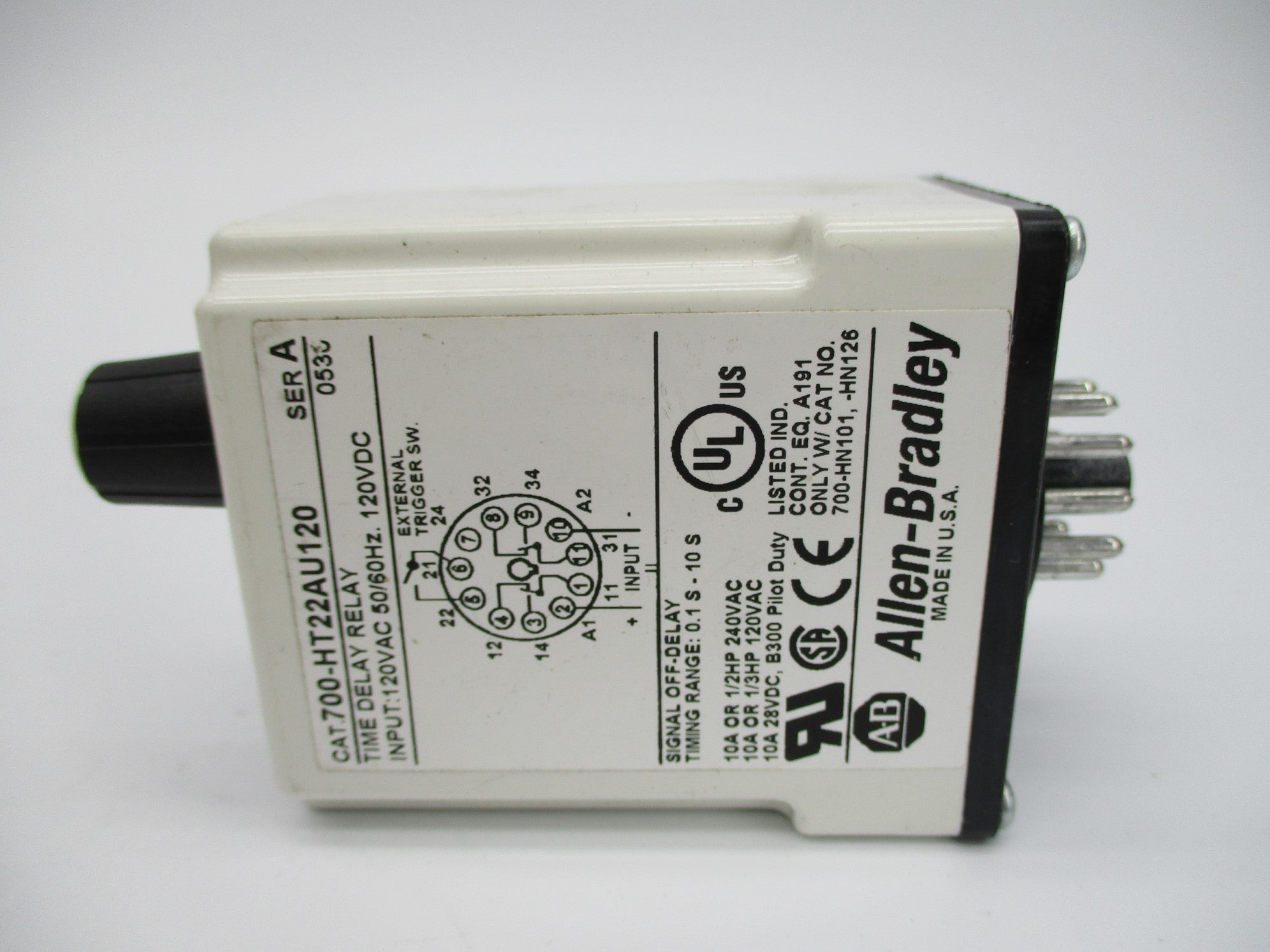 ALLEN BRADLEY 700-HT22AU120 SER. A 0.1-10S 120VAC/DC (WH) NSMP