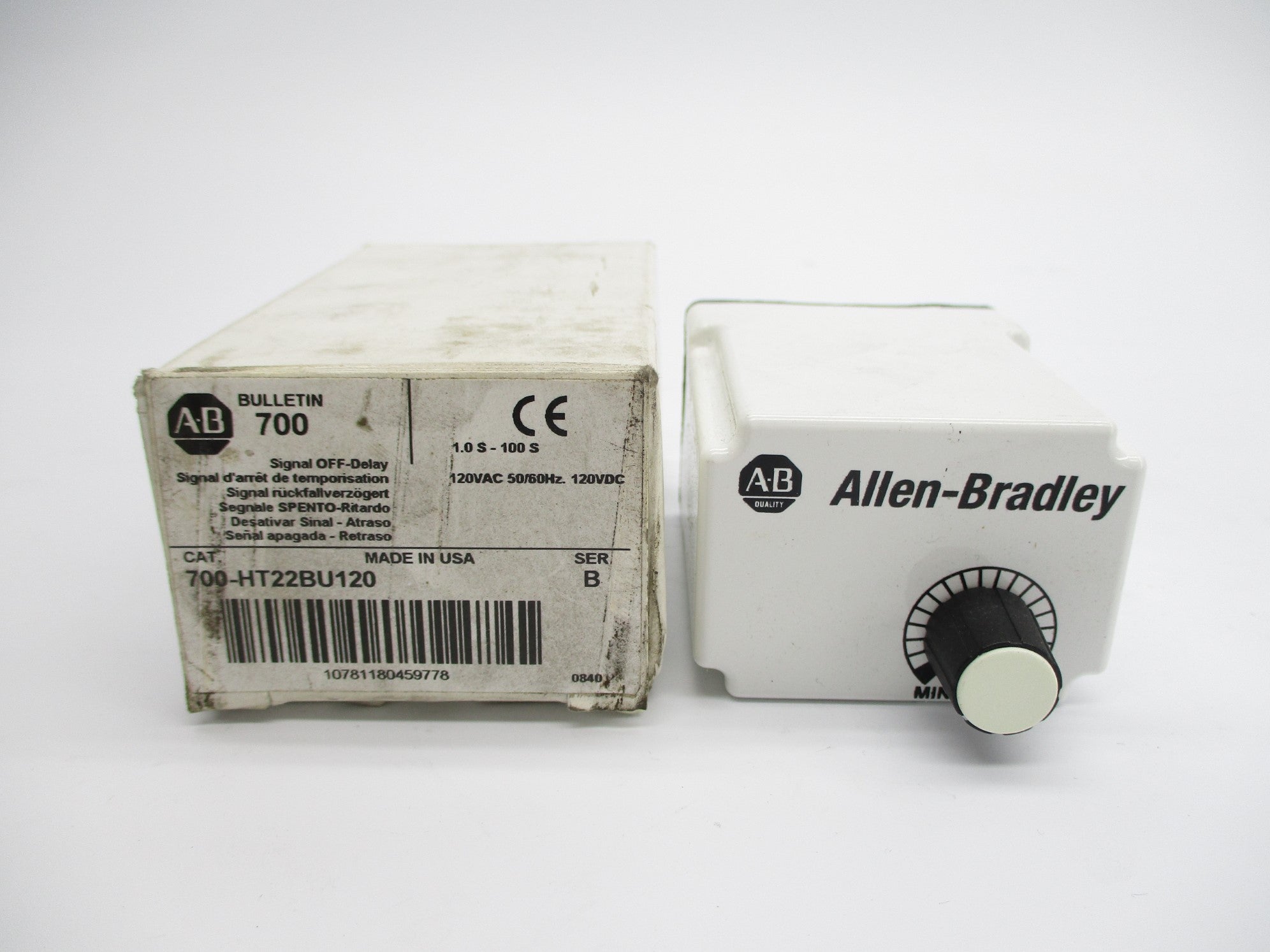 ALLEN BRADLEY 700-HT22BU120 SER. B 120VAC/DC 1.0-100S (WH) NSMP