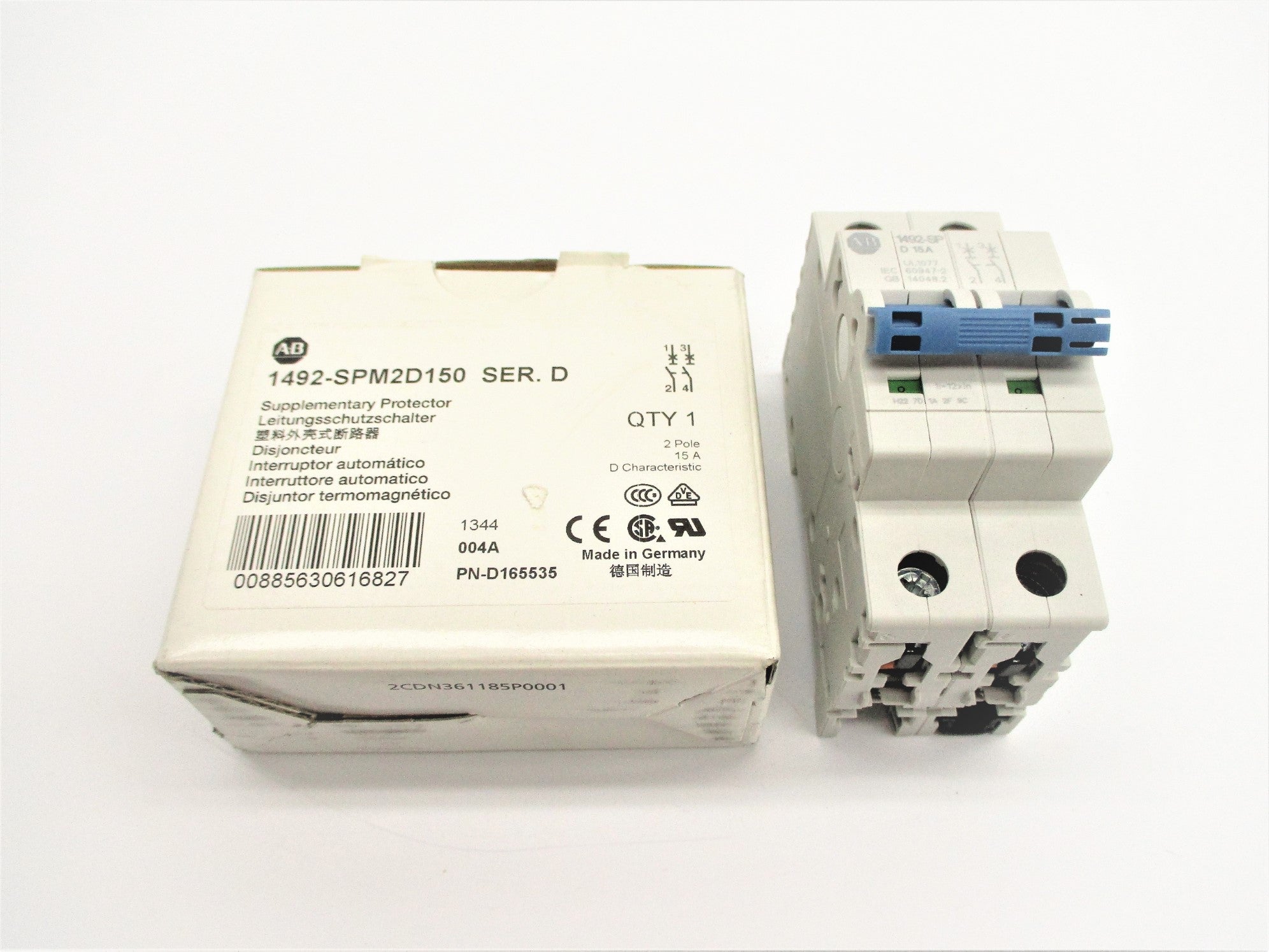 ALLEN BRADLEY 1492-SPM2D150 SER. D 15A 440VAC NSMP