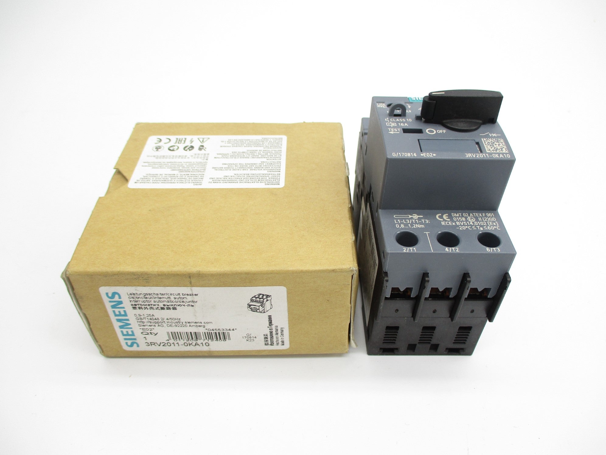 SIEMENS 3RV2011-0KA10 600V 0.9-1.25A NSMP