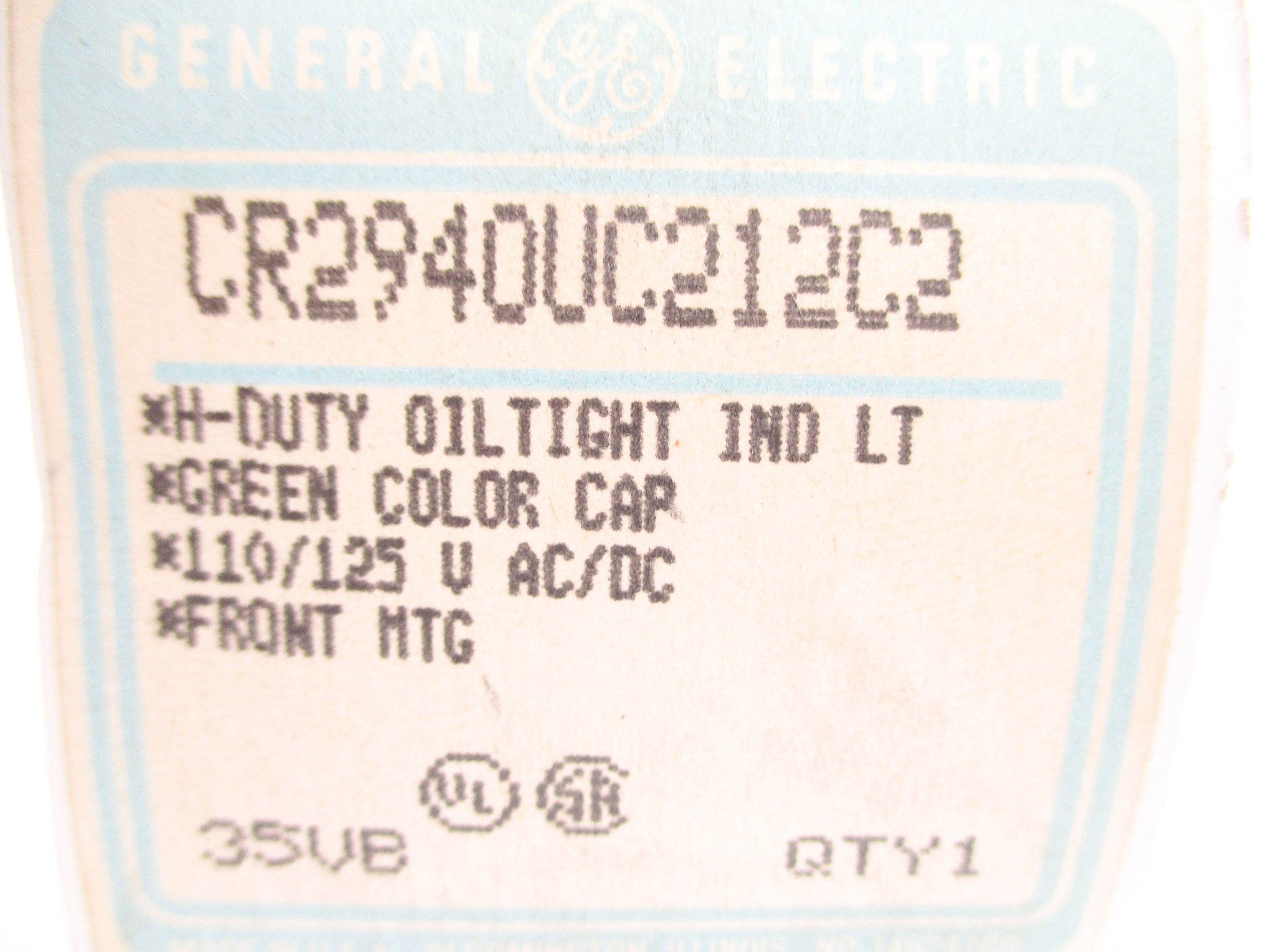 GENERAL ELECTRIC CR2940UC212C2 110/125VAC/DC NSMP