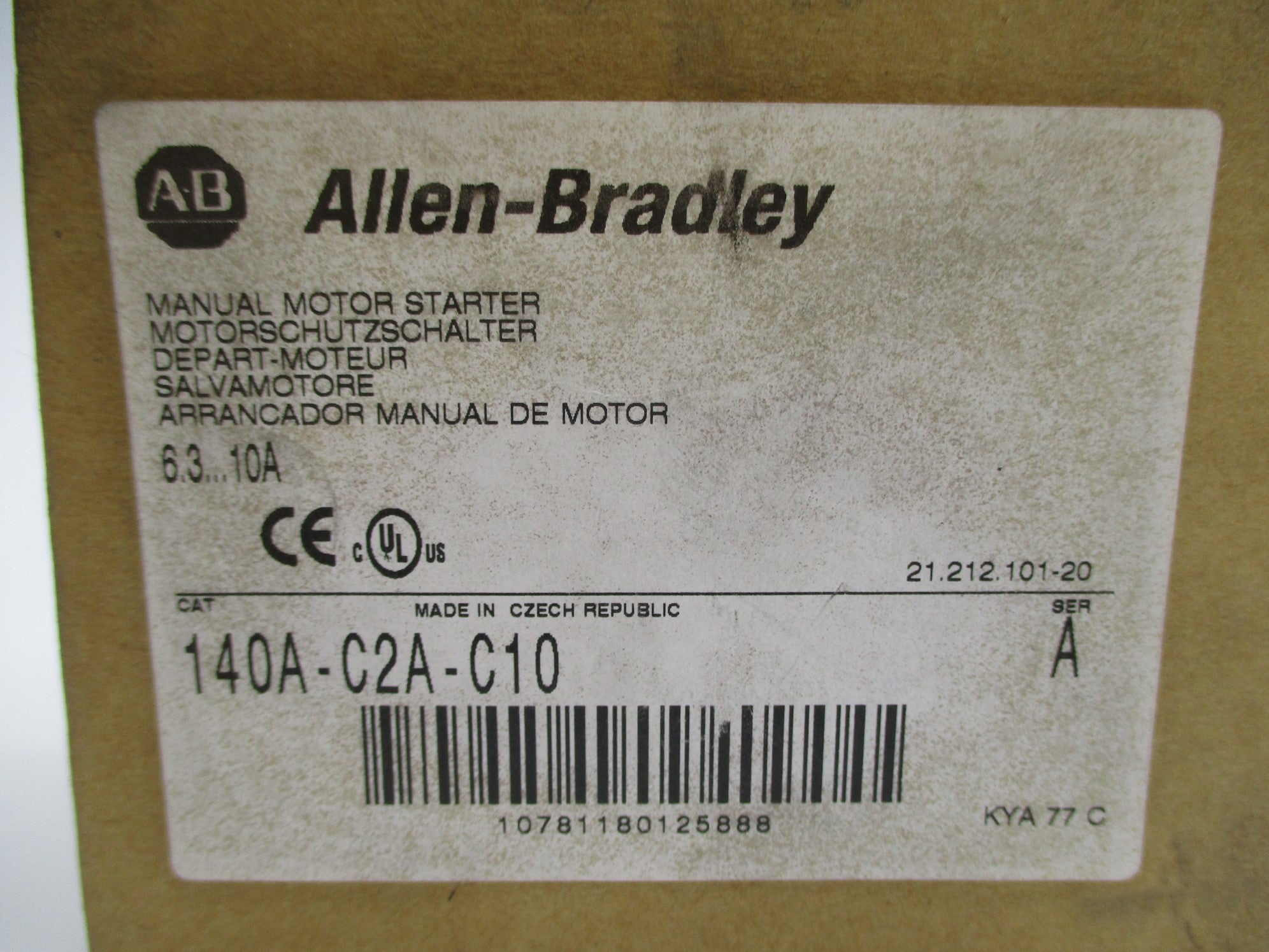 ALLEN BRADLEY 140A-C2A-C10 SER. A 690V 6.3-10A (BR/WH) NSMP