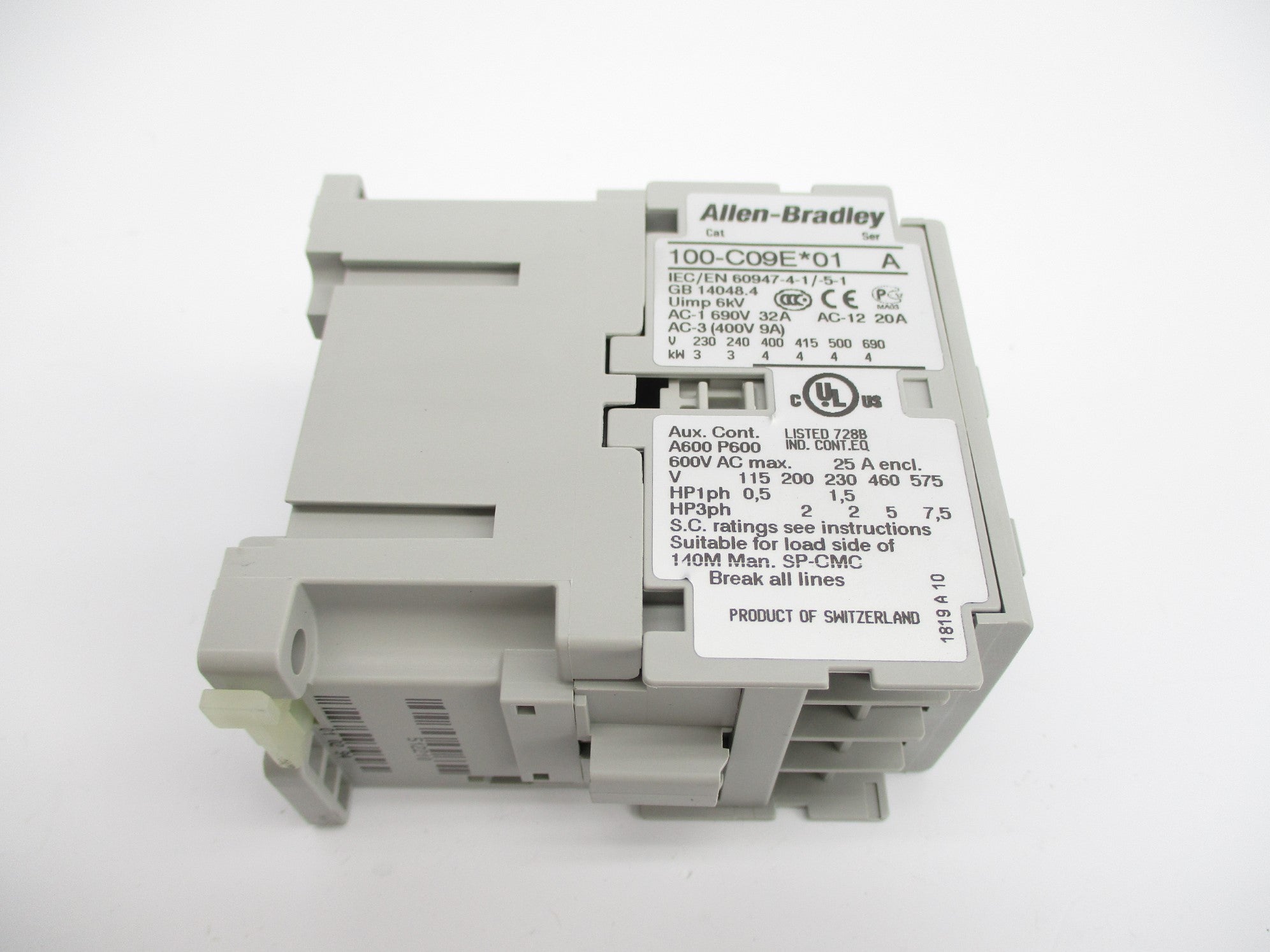 ALLEN BRADLEY 100-C09EJ01 SER. A 24VDC 32A (BR/WH) NSMP
