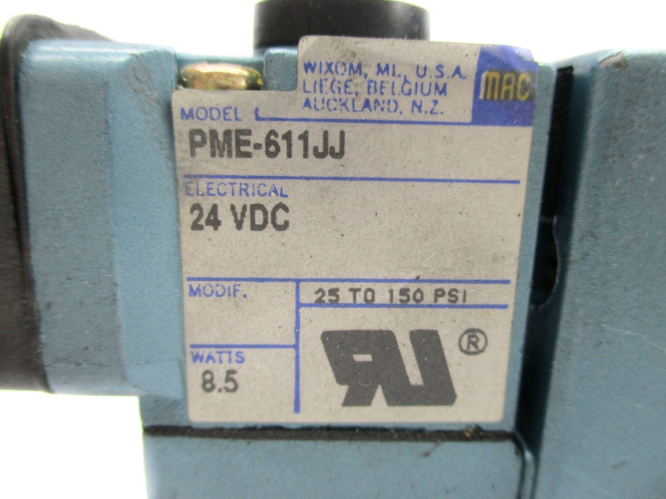 MAC MV-A1C-A311-PM-611JJ 150PSI 24VDC UNMP