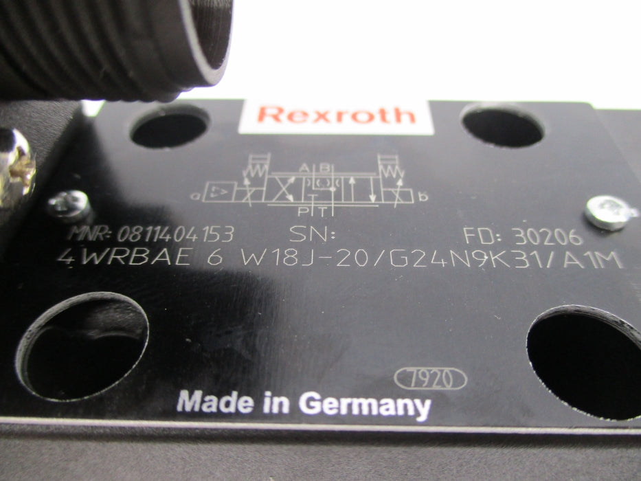 REXROTH 4WRBAE6W18J-20/G24N9K31/A1M 0811404153 9VDC NSNP