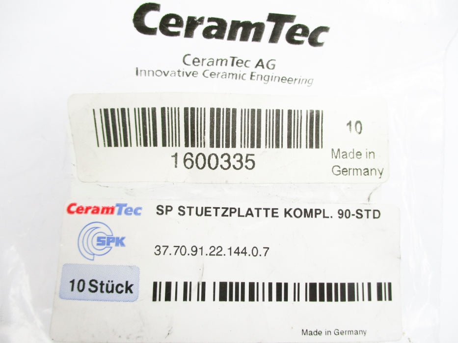 CERAMTEC 37.70.91.22.144.0.7 1600335 (PKG OF 10) NSMP