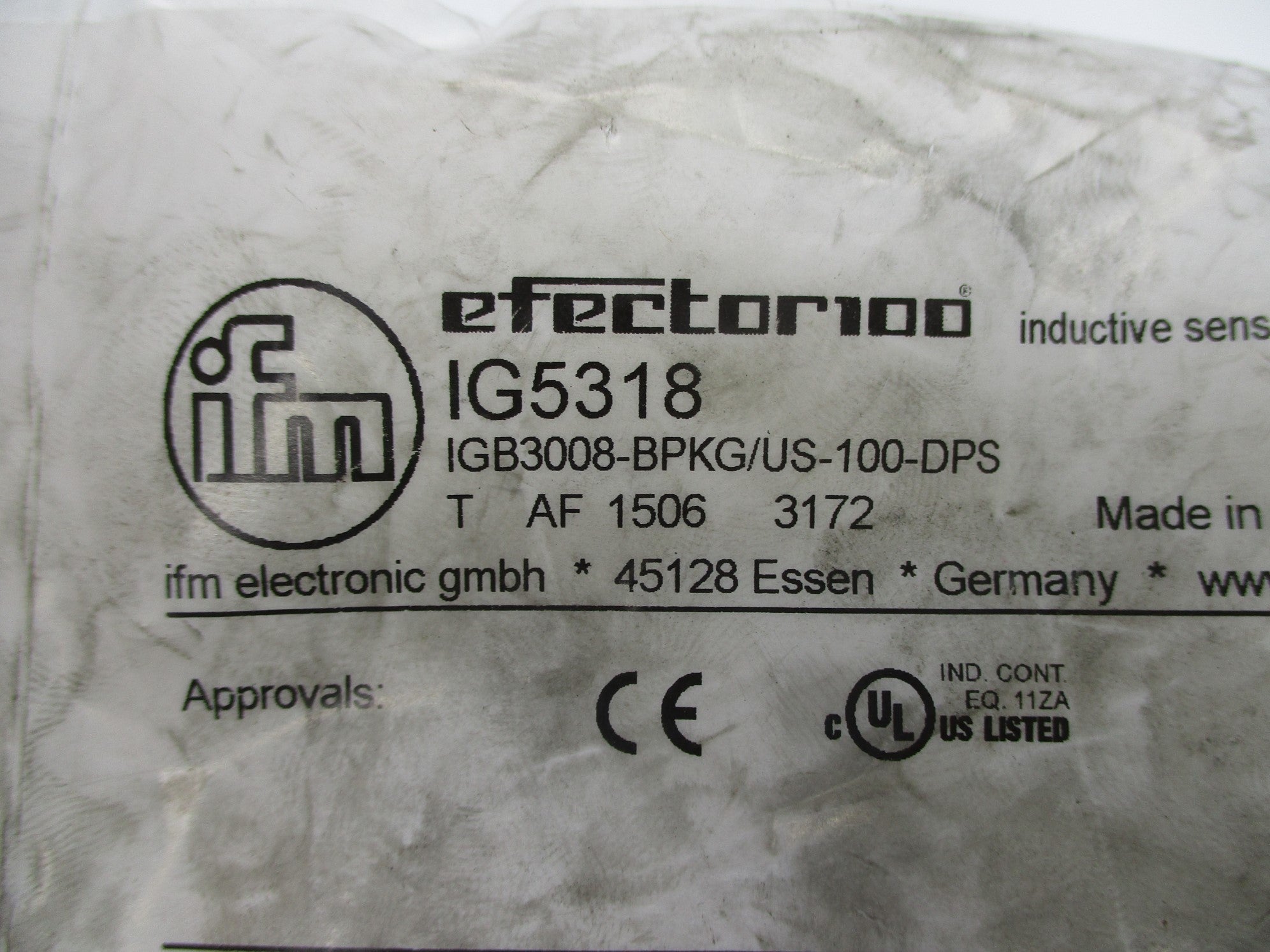 IFM EFECTOR IG5318 IGB3008-BPKG/US-100-DPS NSMP