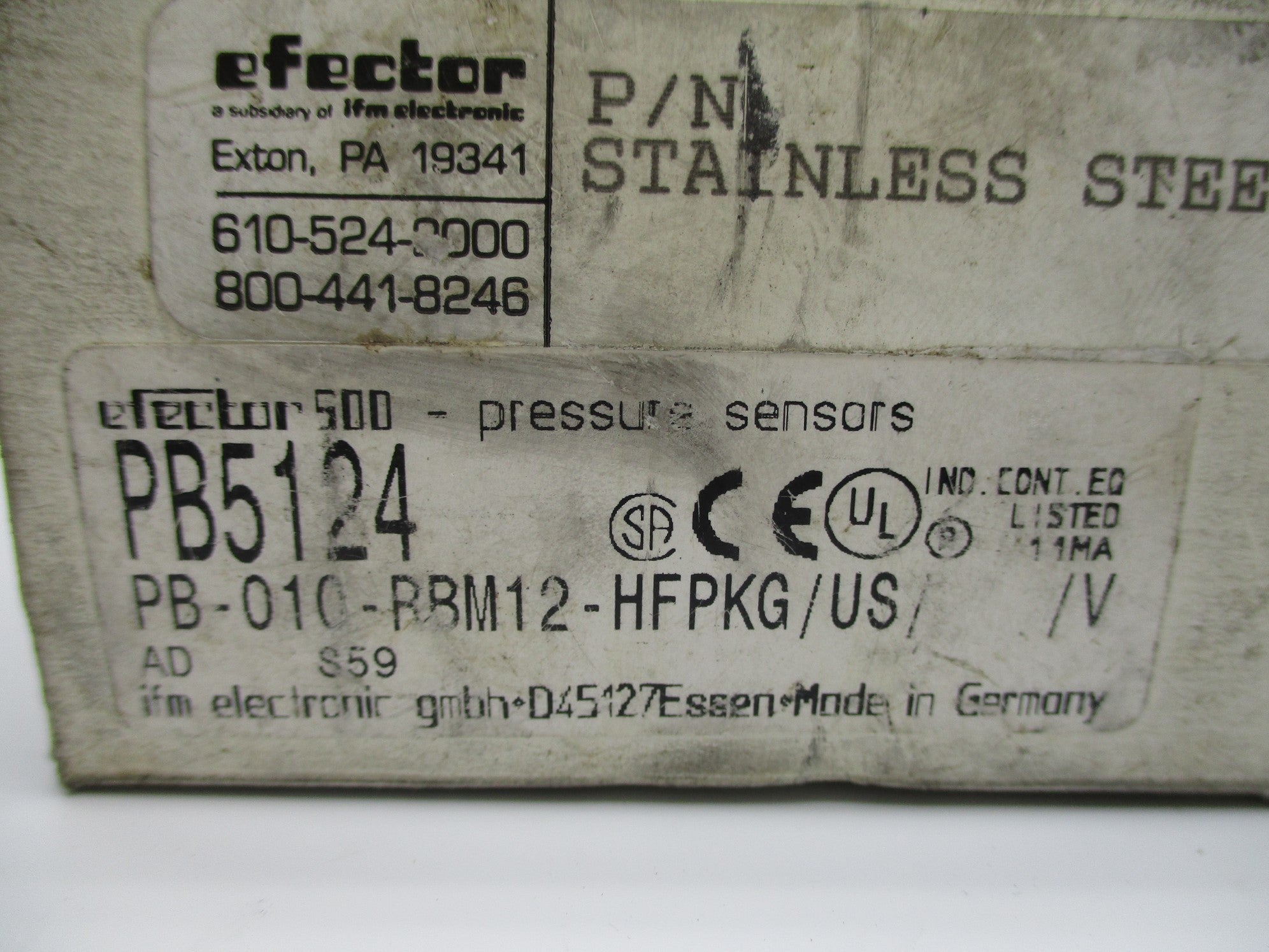 IFM EFECTOR PB-010-BBM12-HFPKG/US//V PB5124 NSMP