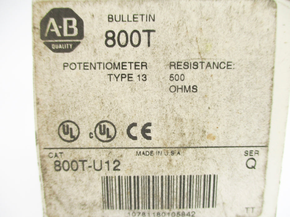 ALLEN BRADLEY 800T-U12 SER. Q (WH) NSMP