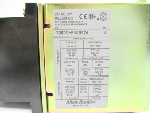 ALLEN BRADLEY 700DC-P400Z24 SER. A 24V NSNP