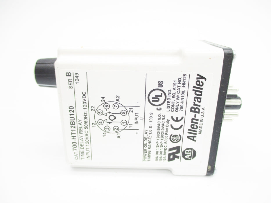 ALLEN BRADLEY 700-HT12BU120 SER. B 120VAC/DC 1.0-100S  (WH) NSMP