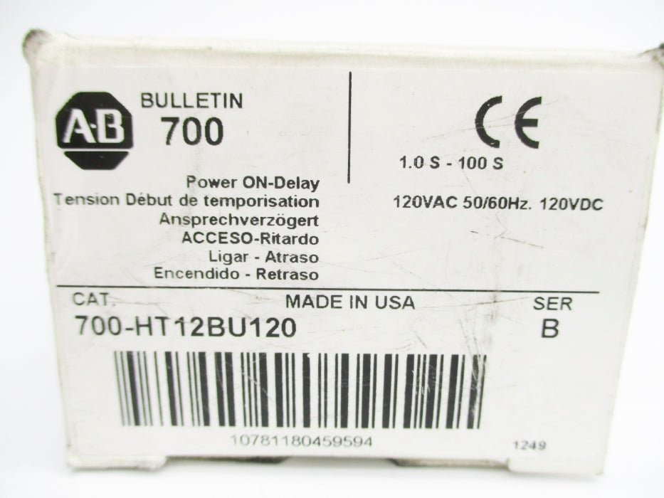 ALLEN BRADLEY 700-HT12BU120 SER. B 120VAC/DC 1.0-100S  (WH) NSMP
