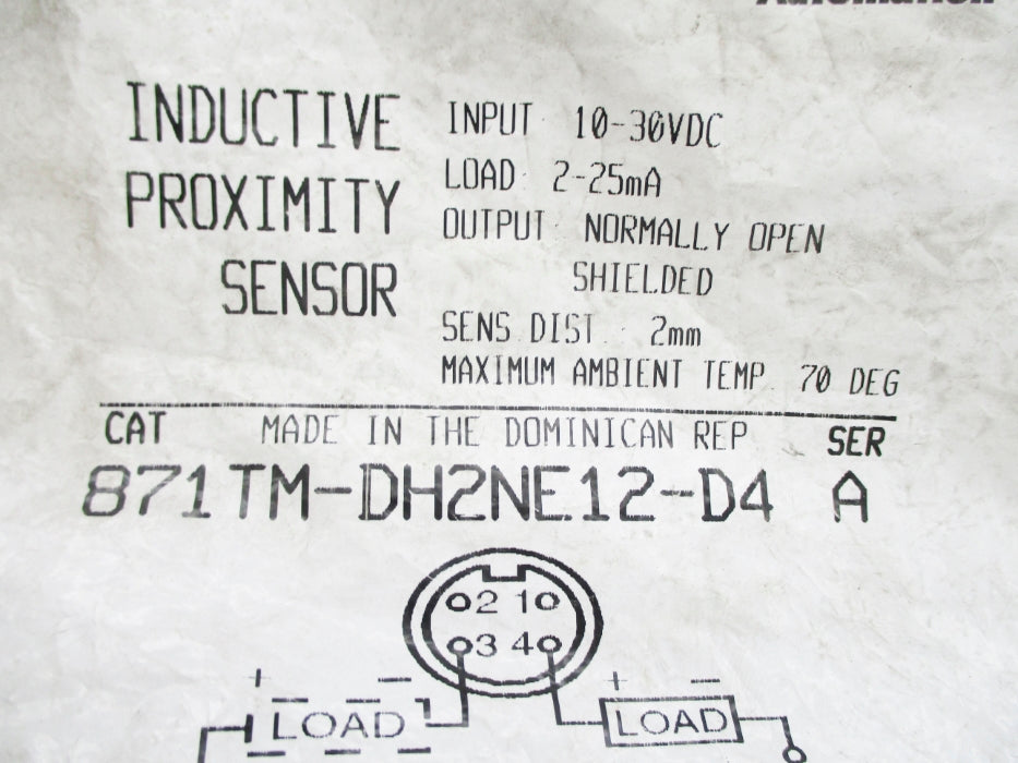 ALLEN BRADLEY 871TM-DH2NE12-D4 SER. A 10-30VDC NSMP