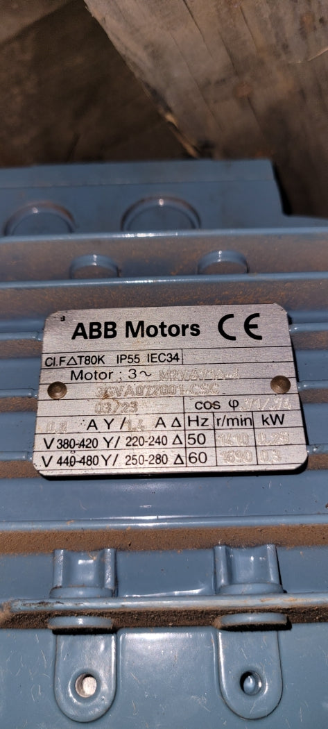 BENZLERS GEAR BOX WITH ABB M2VA71A-4 3GVA072001-CSC UNMP