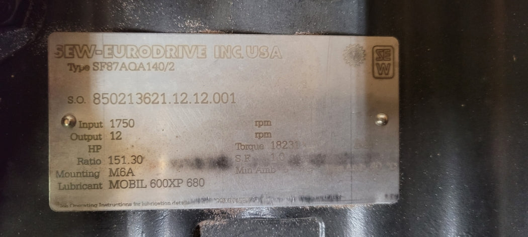 SEW-EURODRIVE SF87AQA140/2 NSNP