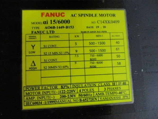 FANUC A06B-1449-B153 NSNP