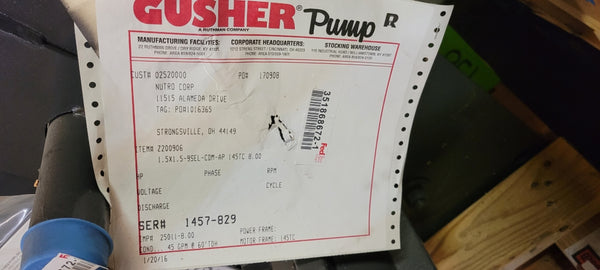 GUSHER 7550 PUMP WITH BALDOR VM3558T NSNP