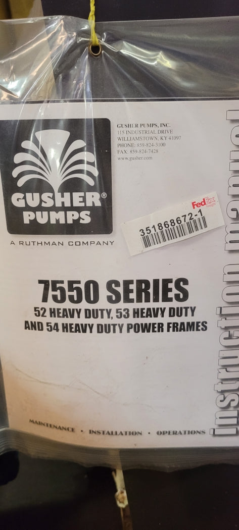 GUSHER 7550 PUMP WITH BALDOR VM3558T NSNP