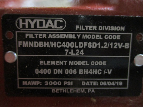 HYDAC FMNDBH/HC400LDF6D1.2/12V-B 3000PSI NSNP