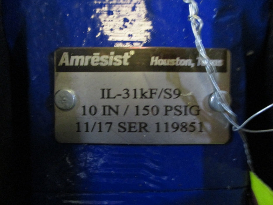 AMRESIST 10" BUTTERFLY VALVE IL31KFS9-4580SR-9468 S0091681 NSMP