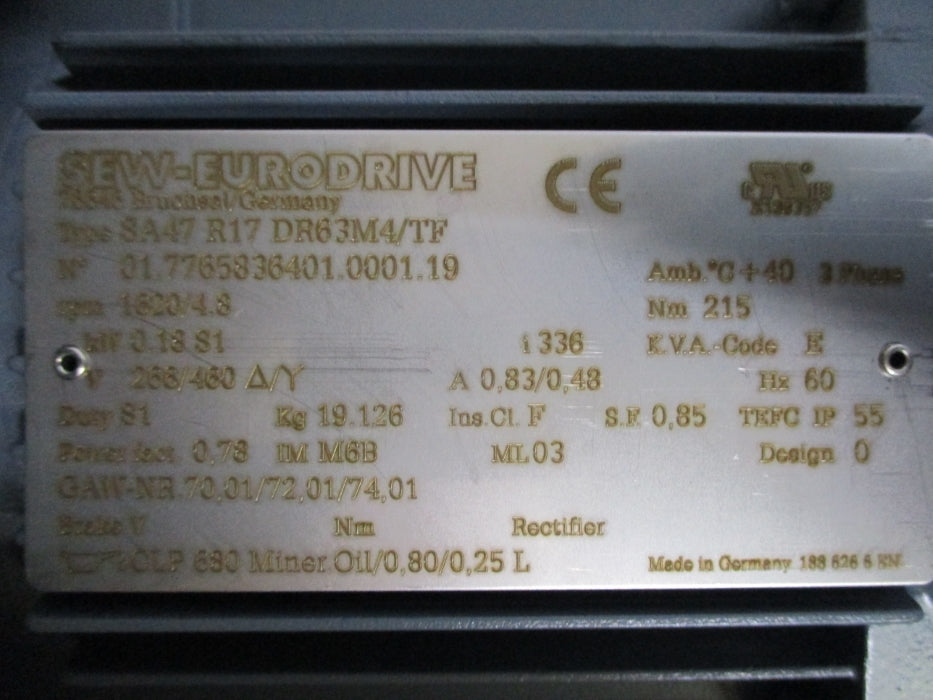 SEW-EURODRIVE SA47R17DR63M4/TF NSNP