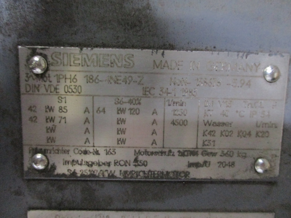 SIEMENS 1PH6-186-4NE49-Z UNMP