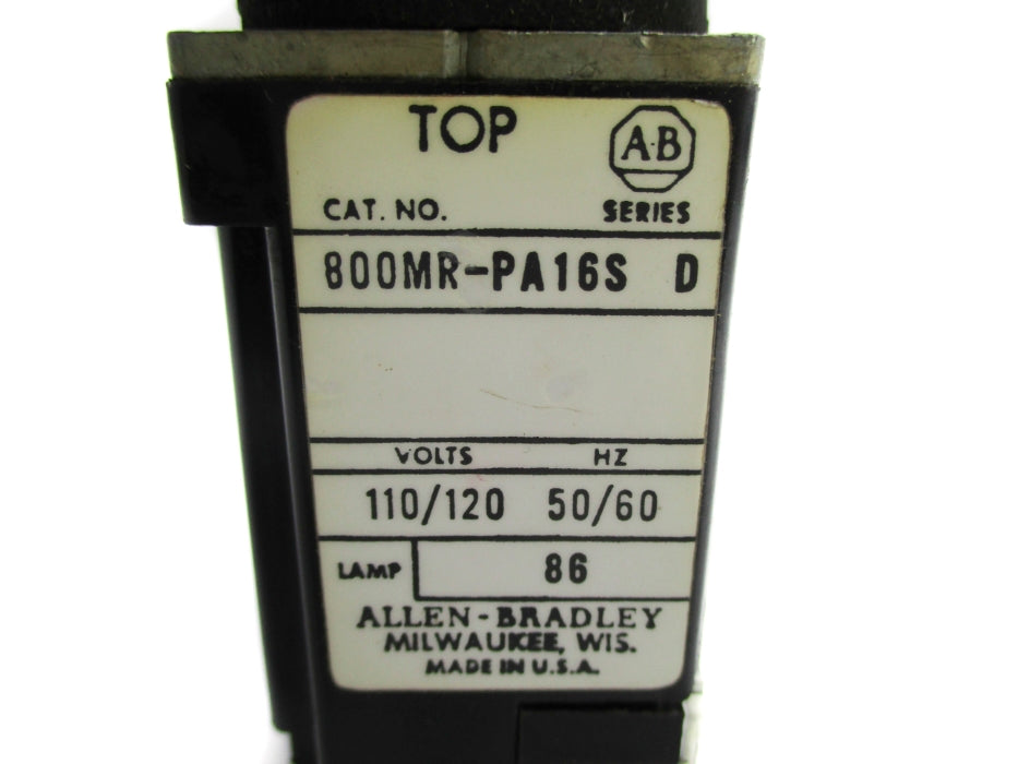 ALLEN BRADLEY 800MR-PA16S SER. D 110/120V (AS PICTURED) NSNP