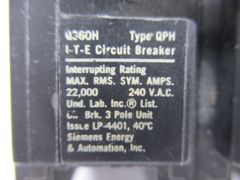 SIEMENS Q36OH 60A 240VAC UNMP