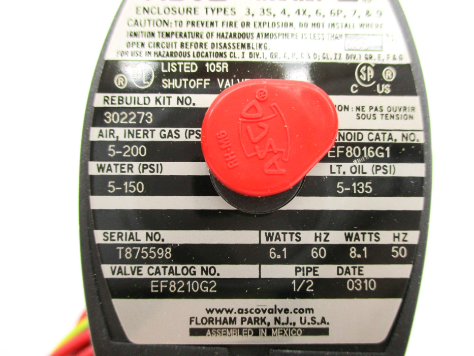 ASCO EF8210G2 110/120V 5-200PSI 1/2" NSMP