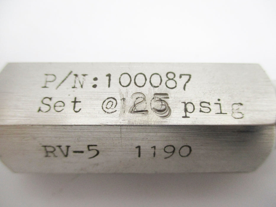 VALVE 100087 125PSIG NSNP