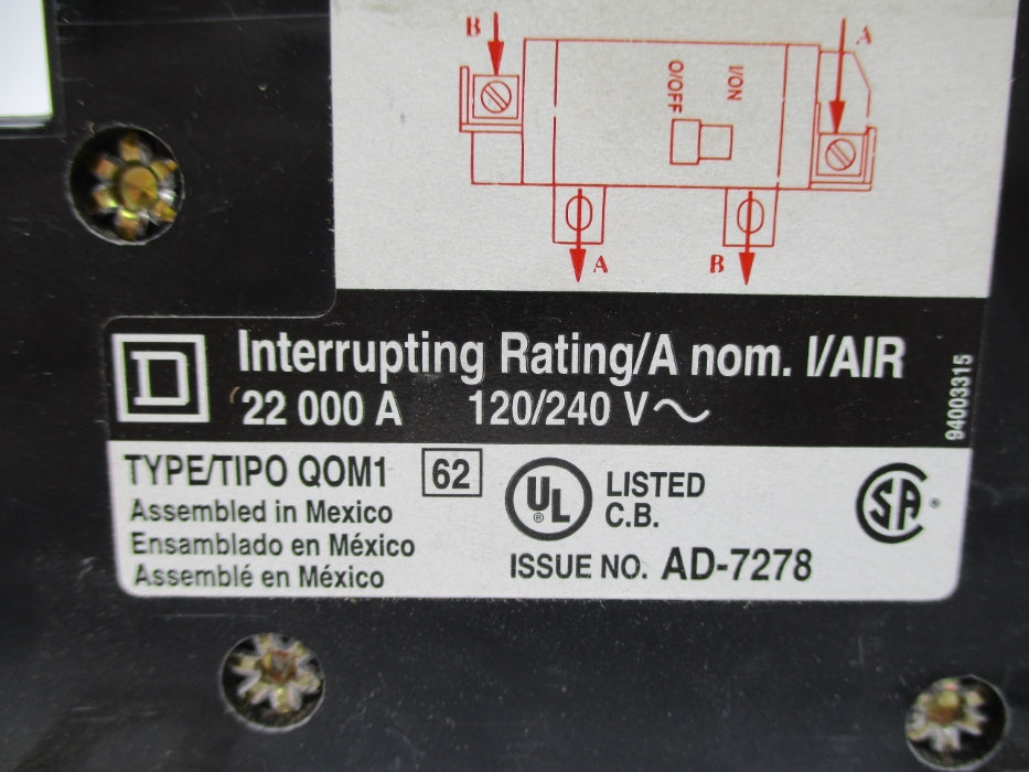 SQUARE D QOM12100 100A 120/240V UNMP