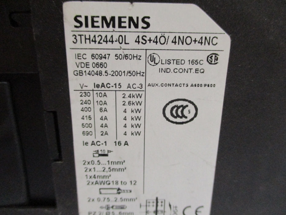 SIEMENS 3TH4244-0LF4 110VDC NUPI