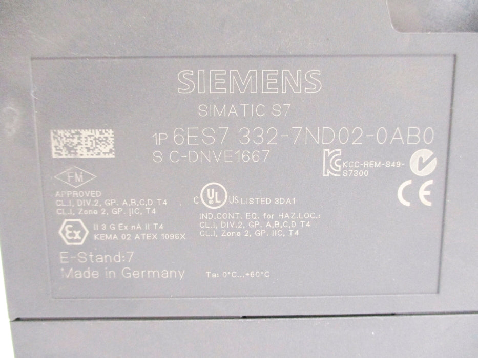 SIEMENS 6ES7332-7ND02-0AB0 NSNP