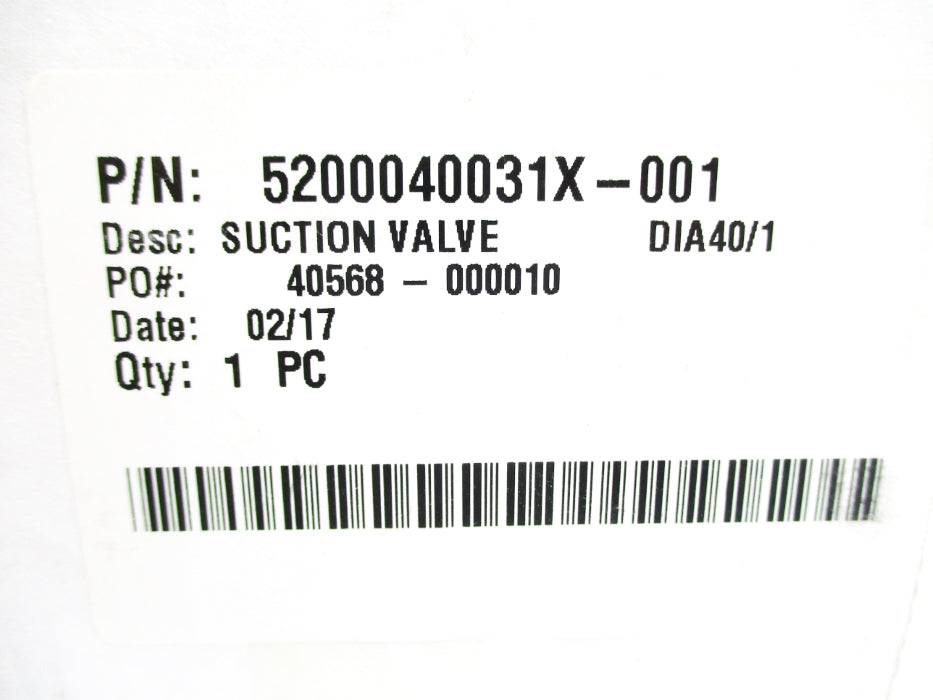 VALVE 5200040031X-001 NSMP