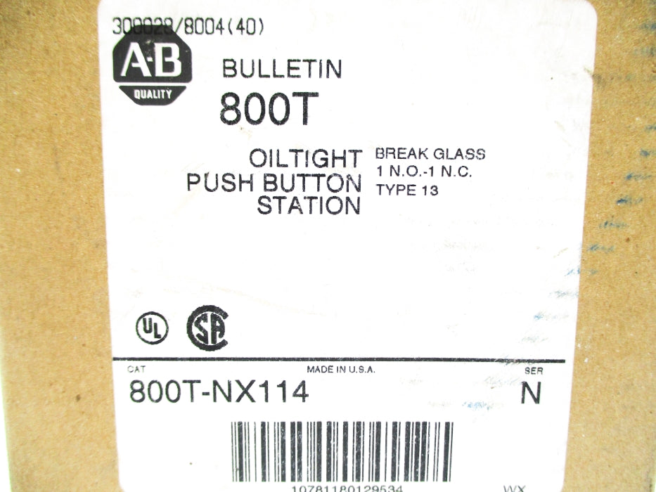 ALLEN BRADLEY 800T-NX114 SER. N (BR/WH) NSMP
