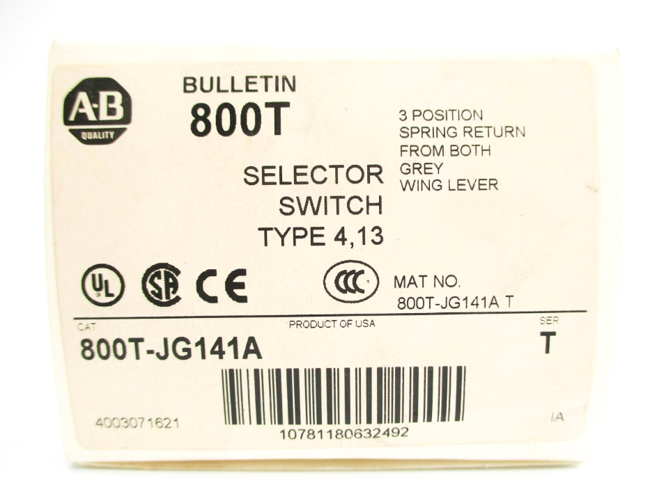 ALLEN BRADLEY 800T-JG141A SER. T (WH) NSMP