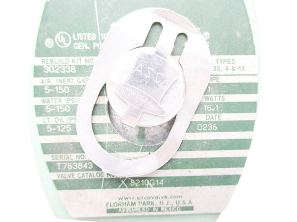 ASCO 8210G14 120V 5-150PSI 1" UNMP