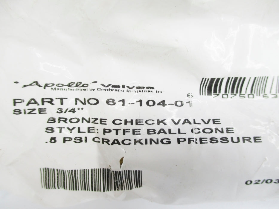 APOLLO 61-104-01 .5PSI 3/4" NSMP