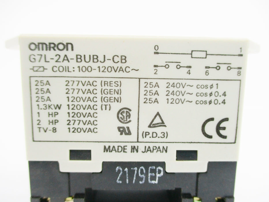 OMRON G7L-2A-BUBJ-CB 100/120VAC 25A NSNP