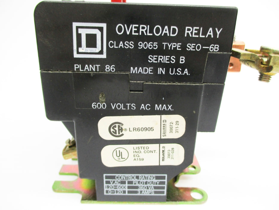 SQUARE D 9065SEO6B SER. B 600VAC NSNP