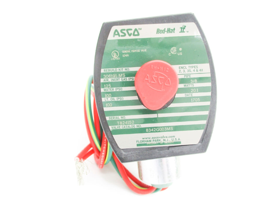 ASCO 8342G003MS 120V 100-125PSI 3/8" NSMP