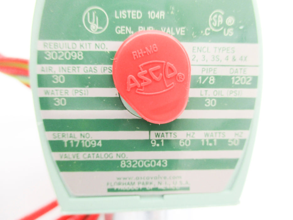 ASCO 8320G043 110/120V 30PSI 1/8" NSMP