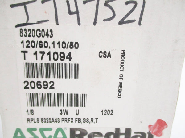 ASCO 8320G043 110/120V 30PSI 1/8" NSMP