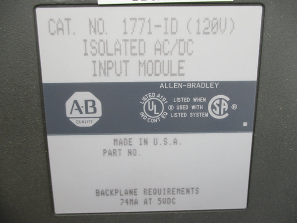 ALLEN BRADLEY 1771-ID 120VAC/DC UNMP