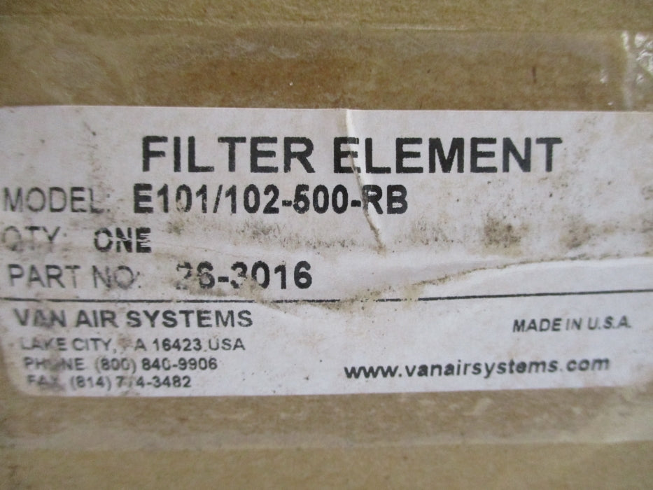 VAN AIR SYSTEMS 26-3016 E101/102-500-RB NSMP