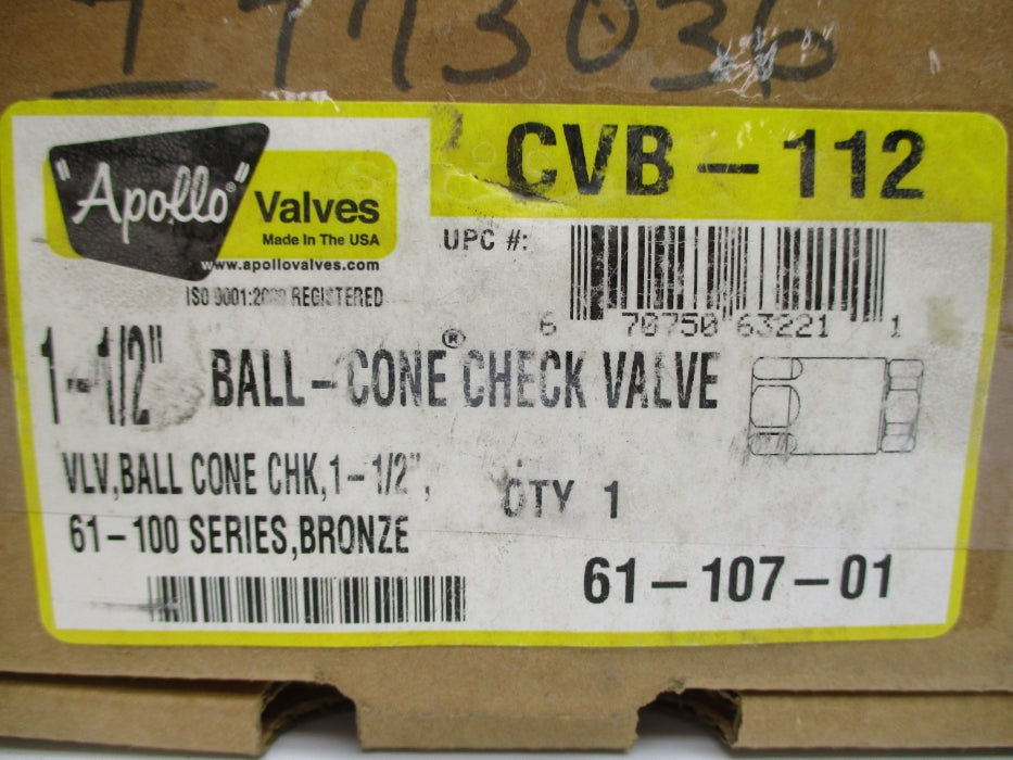 APOLLO CVB-112 61-107-01 1-1/2" NSMP