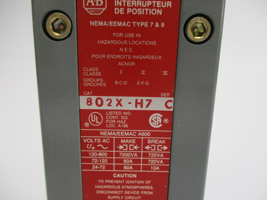 INDUSTRIAL SPARE PART 802X-H7 SER. C 120-600VAC 60A NSNP