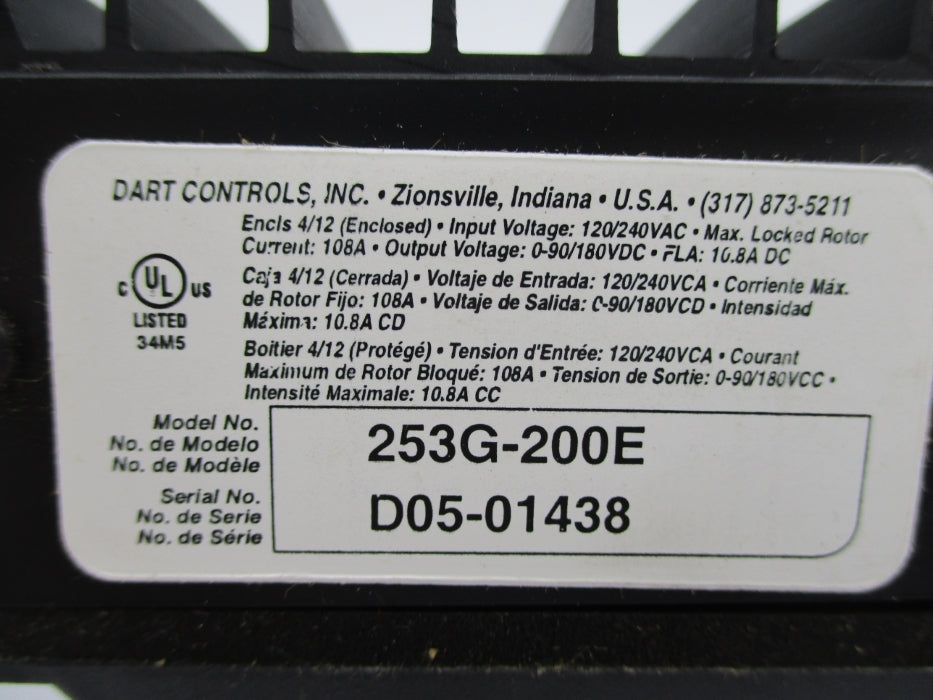 DART CONTROLS 253G-200E 120/240VAC 108A NSNP