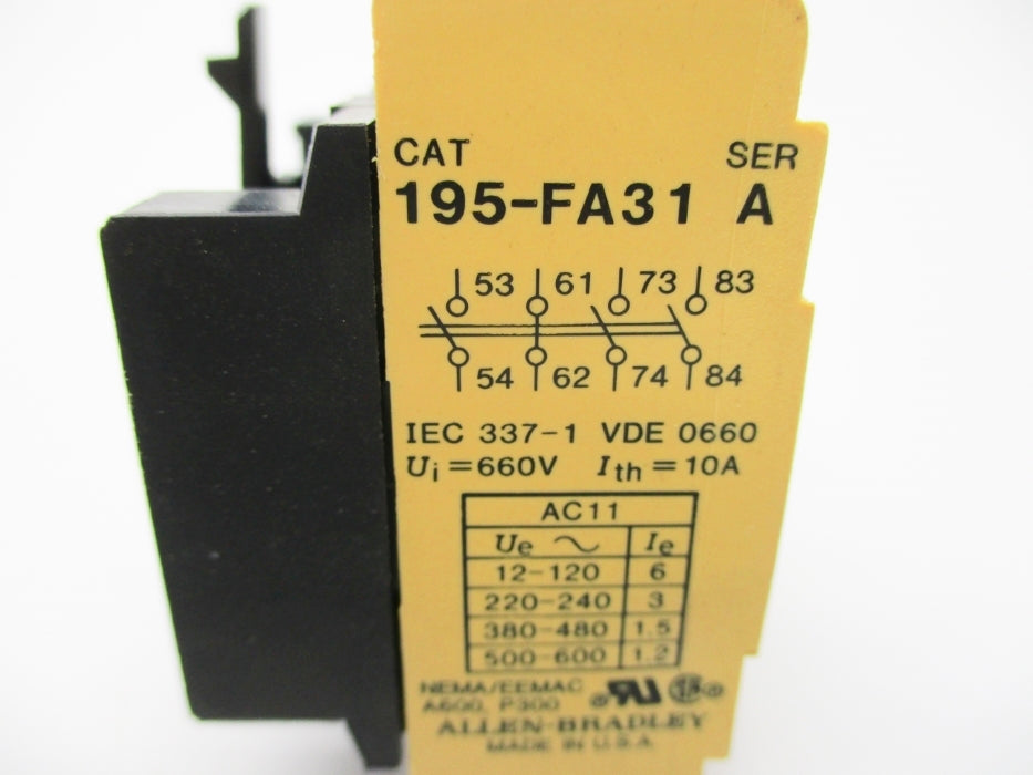 INDUSTRIAL SPARE PART 195-FA31 SER. A 500-600VAC 1.2A (YELLOW) NSNP