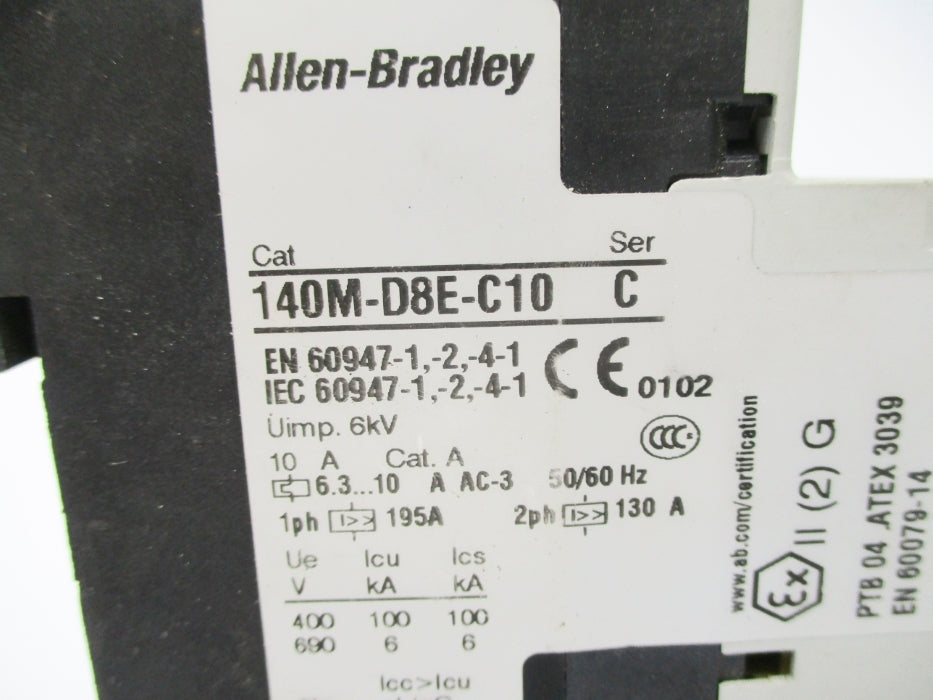 ALLEN BRADLEY 140M-D8E-C10 SER. C 6.3-10A NSNP